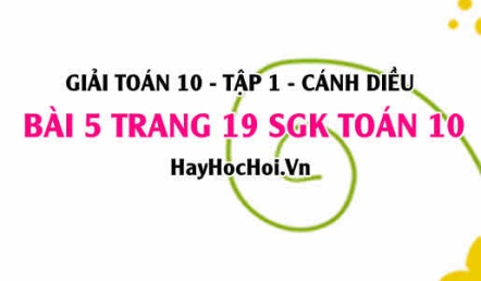 Giải bài 5 trang 19 Toán 10 tập 1 SGK Cánh Diều